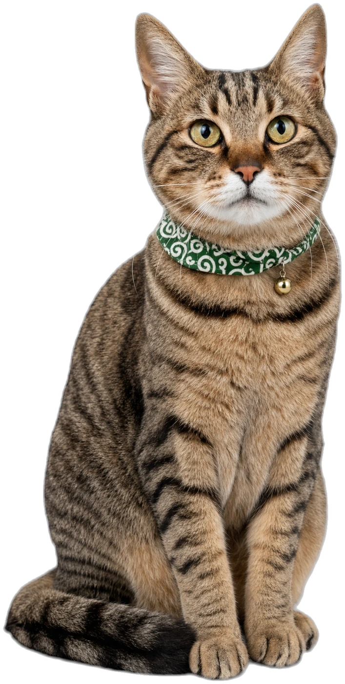 Ginnan the tabby cat, full body